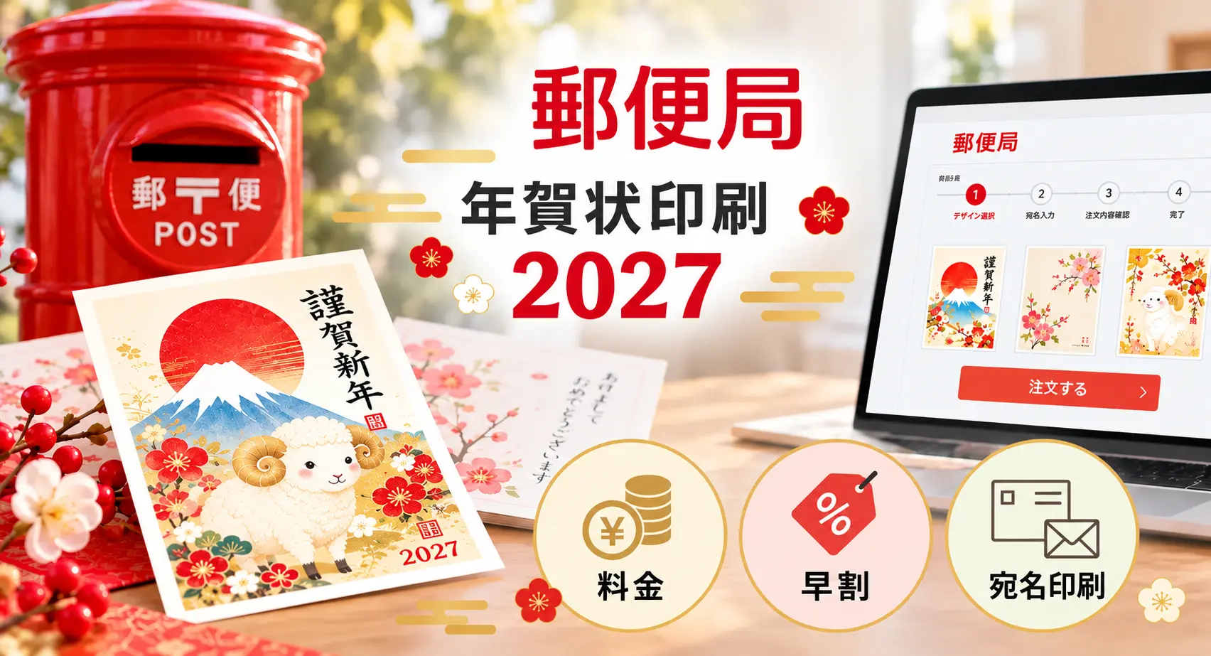 郵便局の年賀状印刷2027の料金・早割・宛名印刷を紹介